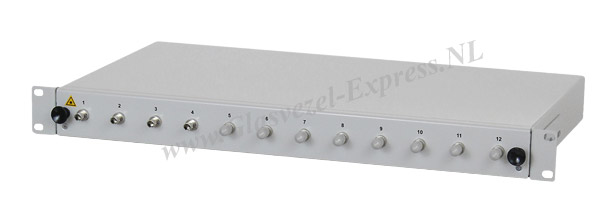 19 inch aansluitbox met 12 ST Multiemode koppelingen