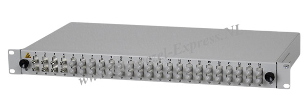 19 inch aansluitbox met 24 ST duplex Multimode koppelingen