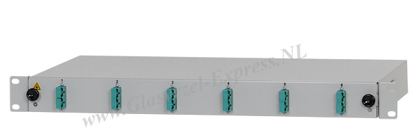 19 inch aansluitbox met 6 SC duplex OM3 koppelingen